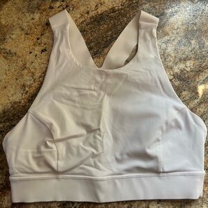 Women's white Sports Bra - nulux high neck